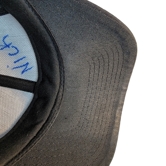 Black Baseball Cap Cursive "A" Hat Men's OS - Picture 8 of 11